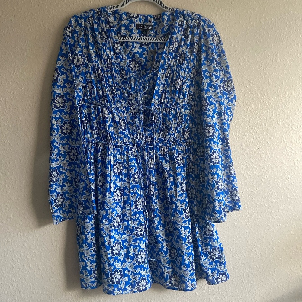 NWT J. Crew tie front beach cover up dress
